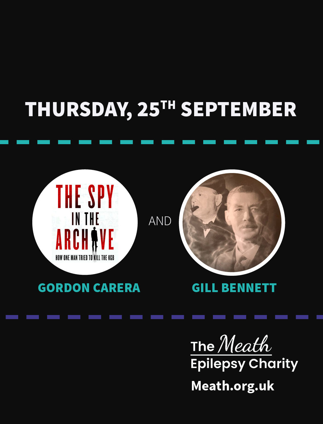 meath epilepsy charity, secrets and spies, seoptember 2025, whats on, guide to whats on, guide to guildford, guide to surrey, going out, evening of talks,