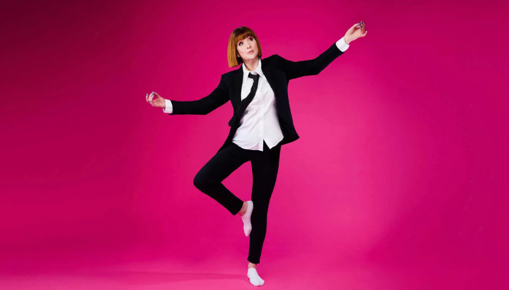 CALLY BEATON, NAMASTE M*THERFUCKERS, Dorking Halls, Surrey, Surrey Hills, December, Whats's on this December 2025, GuideTo surrey, guide to whats on in surrey, non christmas things to do in surrey, events, comedy, live music, theatre, fawlty towers, guildford, godalming, woking cobh,am, weybridge, farnham,