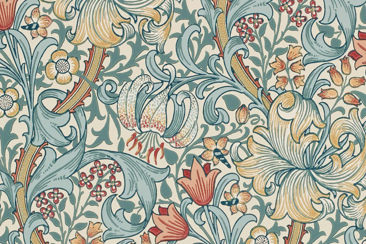 the art of wallpaper Morris and Co. William Morris, Art and design, interiros, house and garden, home furnishinhgs, wahst on, guide to surrey, guide to whats on, events in Surrey, exhibitions in surrey, art exhibitions, move to surrey, visit surrey, guide to surrey,