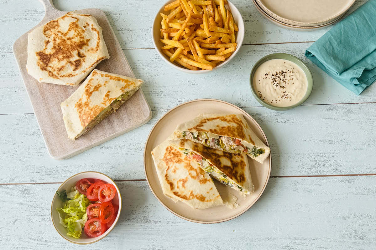 Porky Whites sausages, Old Woking, Surrey, Recipe, recipe idea, sausage recipe, sausage recipe idea, sausage Caesar crunch wrap, summer 2026, august 2026,